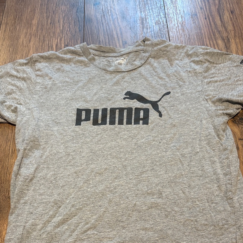 Puma Heather Gray Logo Tee